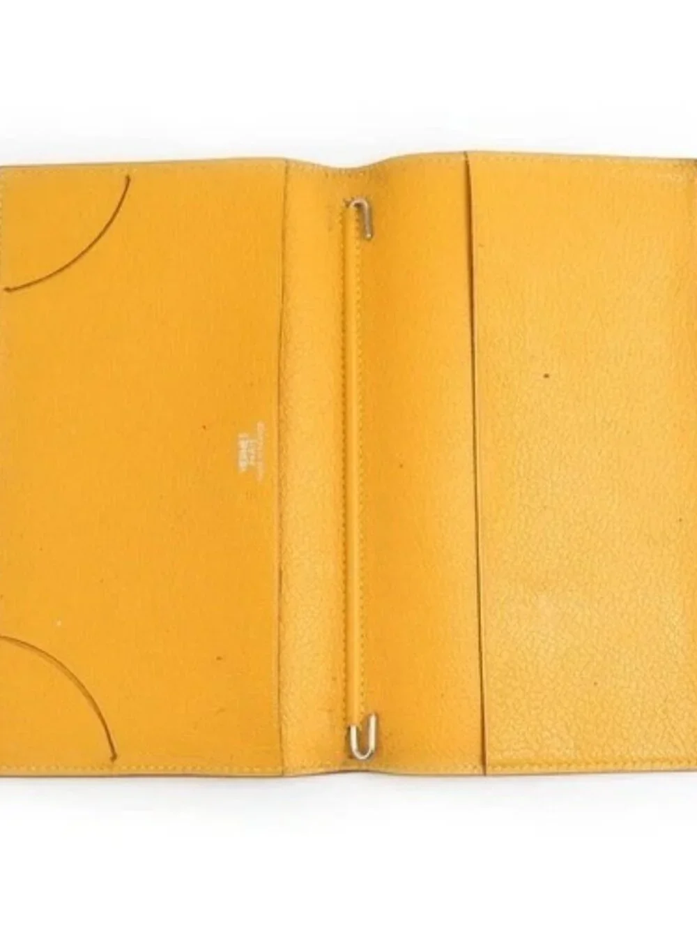 Auth HERMES Agenda/Note Cover Orange/Yellow Leather - e60600a